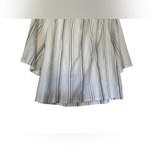 Garnet Hill Small White Striped Top Drop Shoulder Peasant Blouse Cottagecore - Picture 4 of 10